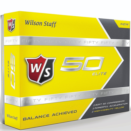 Staff Fifty Elite Yellow Golf Balls-1 Dozen -  WILSON, 883813764723